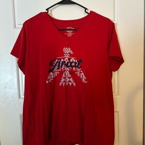 Ariat Red V-Neck Graphic Tee